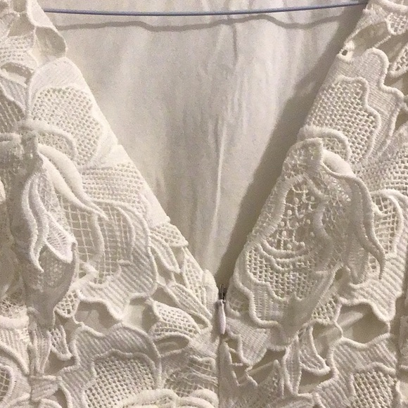 NEW WHITE SHORT WEDDING DRESS 3-D FLOWERS SZ S - Picture 9 of 12